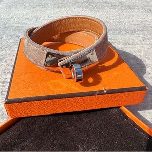 Authentic Hermes Suede Kelly swift double wrap bracelet